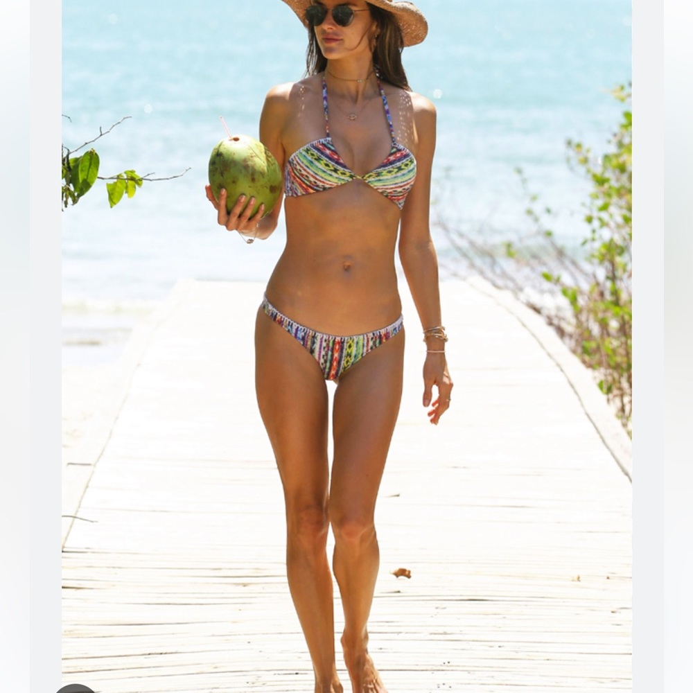 Ale by Alessandra *Beach Blanket* tribal print halter bandeau skimpy bikini M